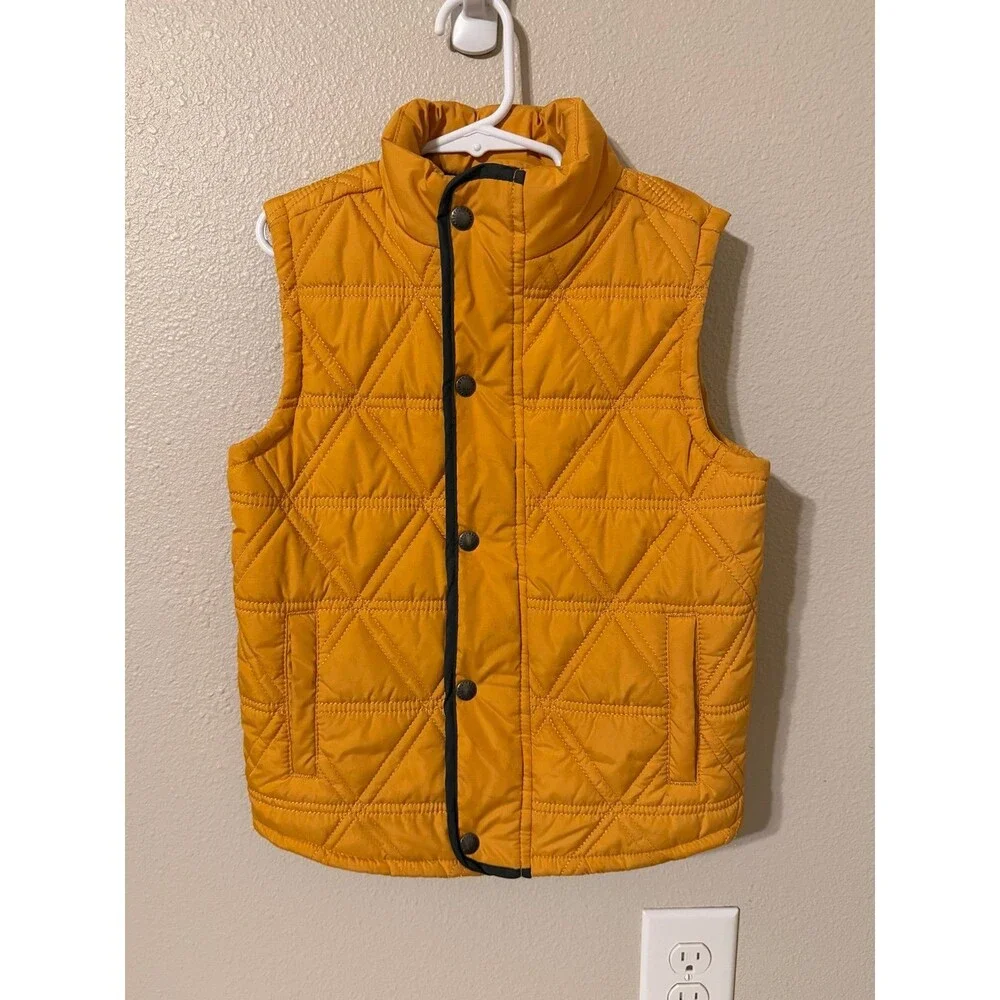 Gymboree Quilted Full Zip Lined Yellow Vest Solid Sleeveless 5T